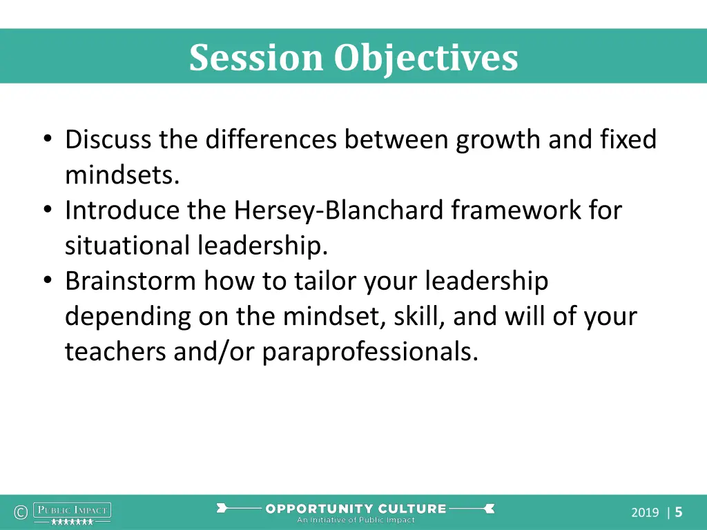 session objectives