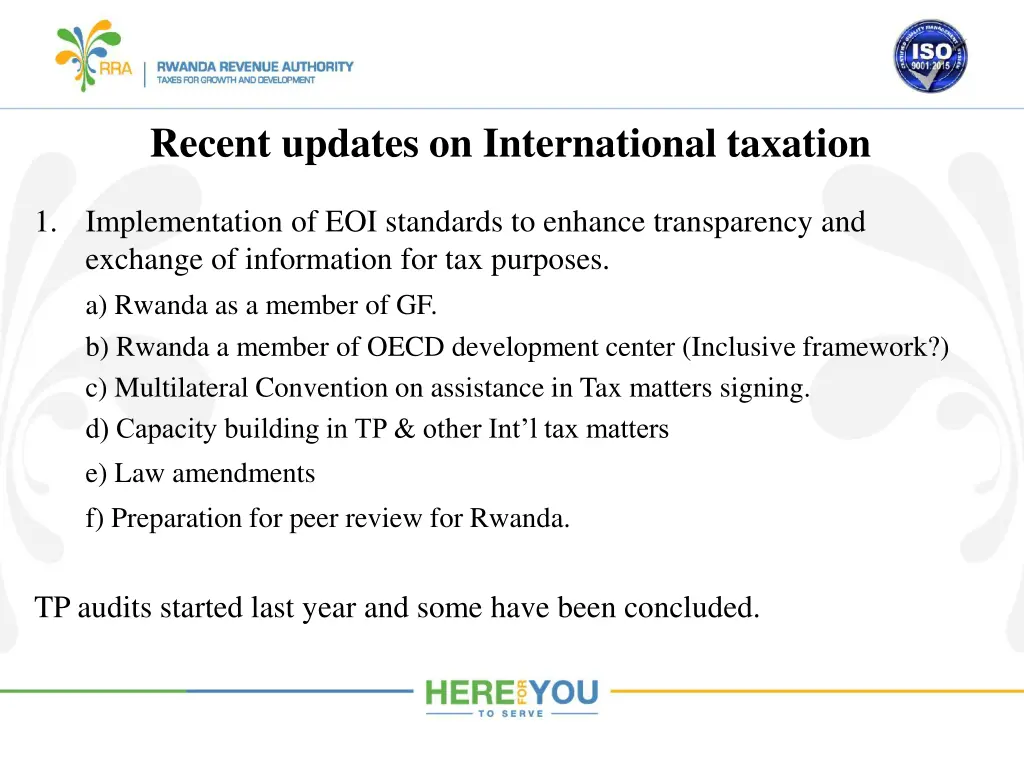 recent updates on international taxation