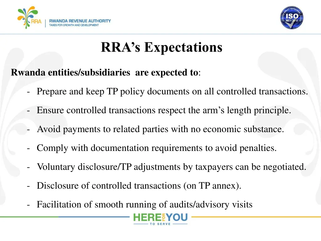 rra s expectations