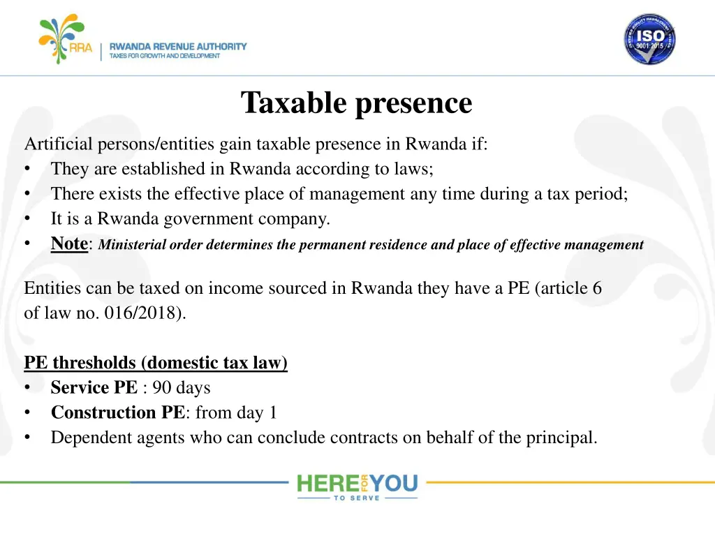 taxable presence