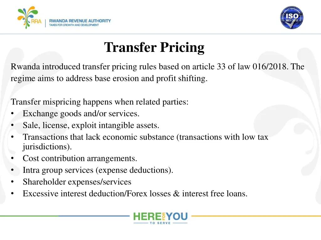 transfer pricing