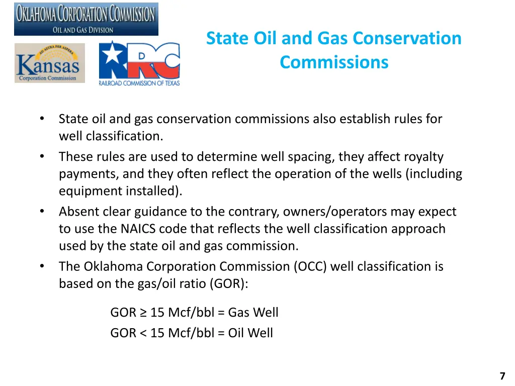 state oil and gas conservation commissions