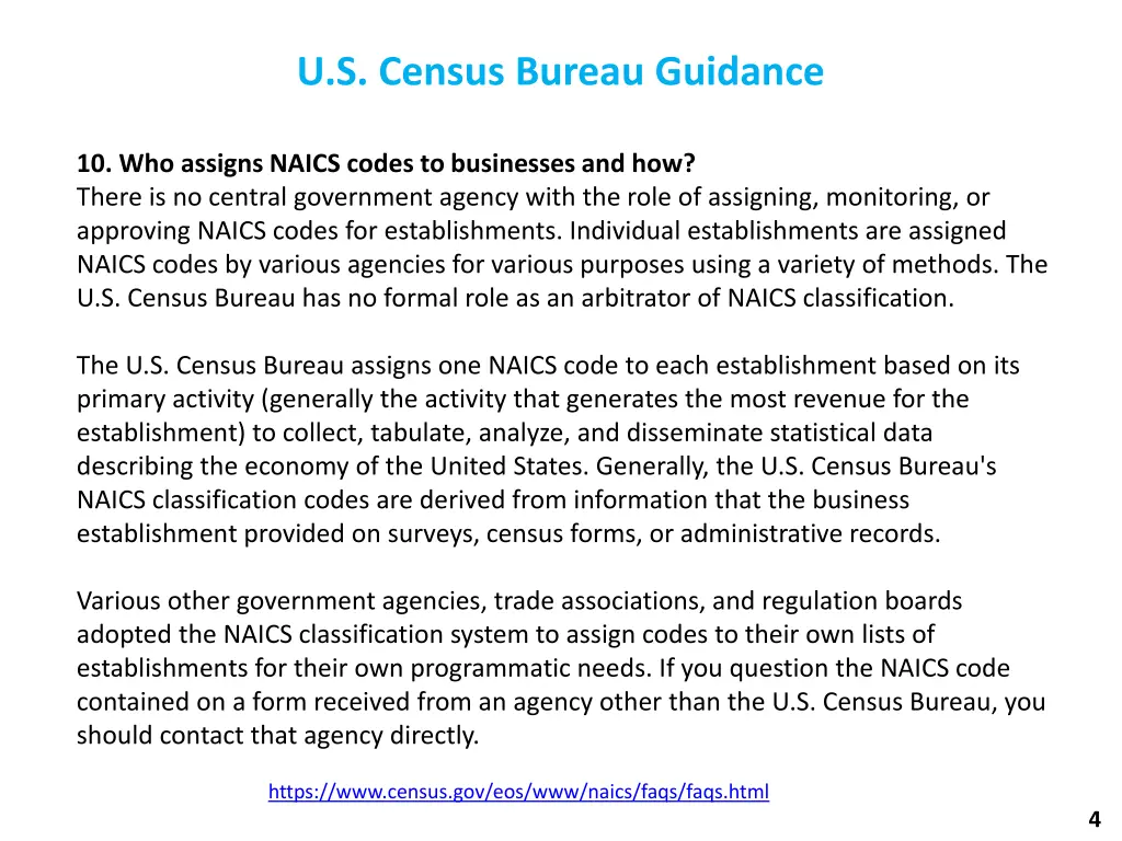 u s census bureau guidance