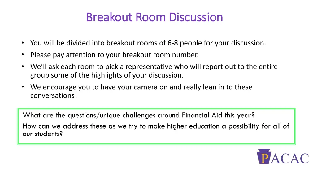 breakout room discussion breakout room discussion