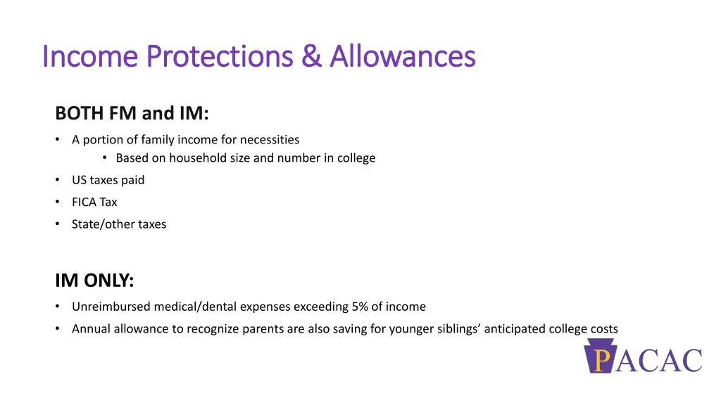 income protections allowances income protections