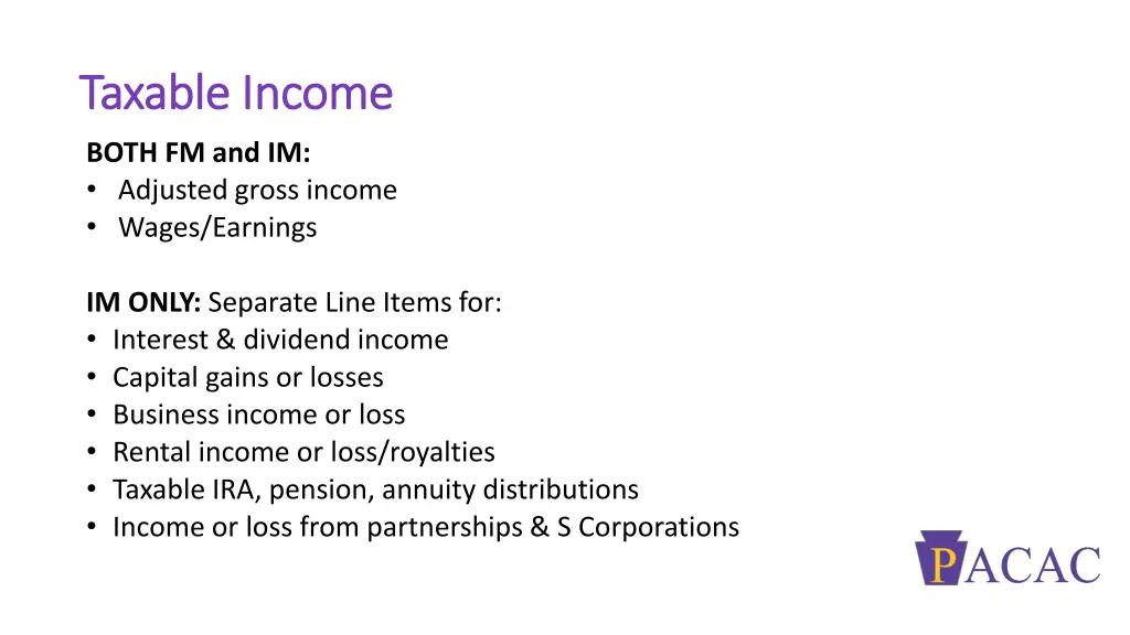 taxable income taxable income