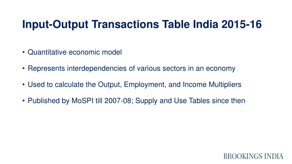 input output transactions table india 2015 16