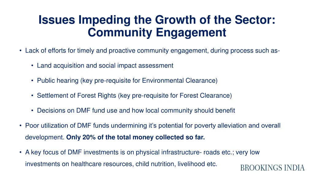 issues impeding the growth of the sector