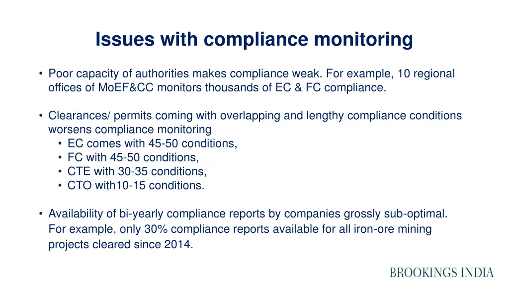 issues with compliance monitoring