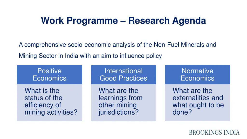 work programme research agenda