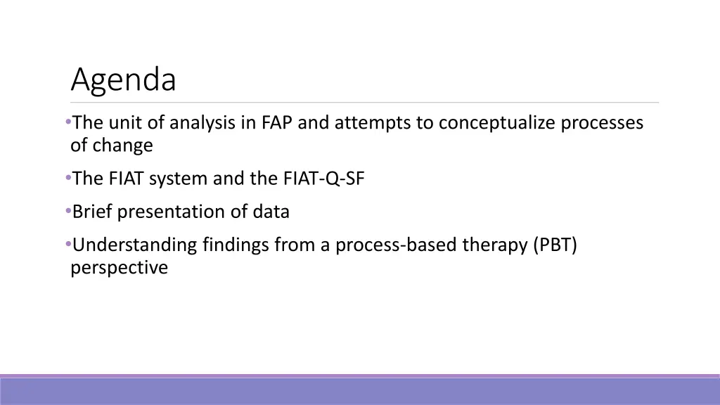 agenda the unit of analysis in fap and attempts