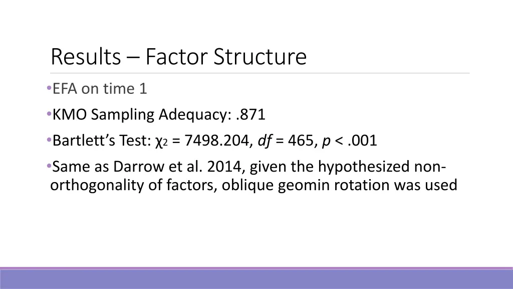 results factor structure efa on time