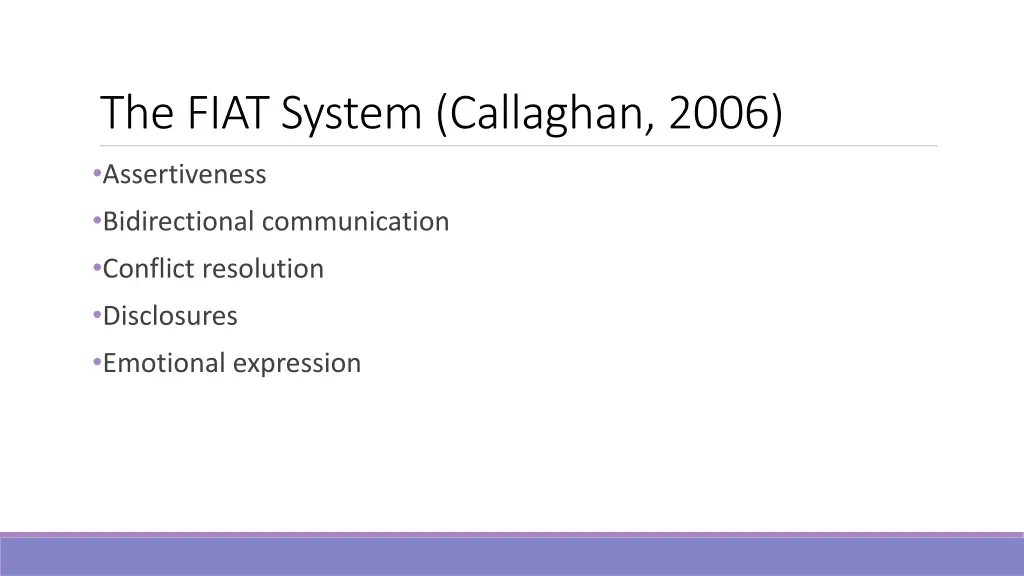 the fiat system callaghan 2006 assertiveness