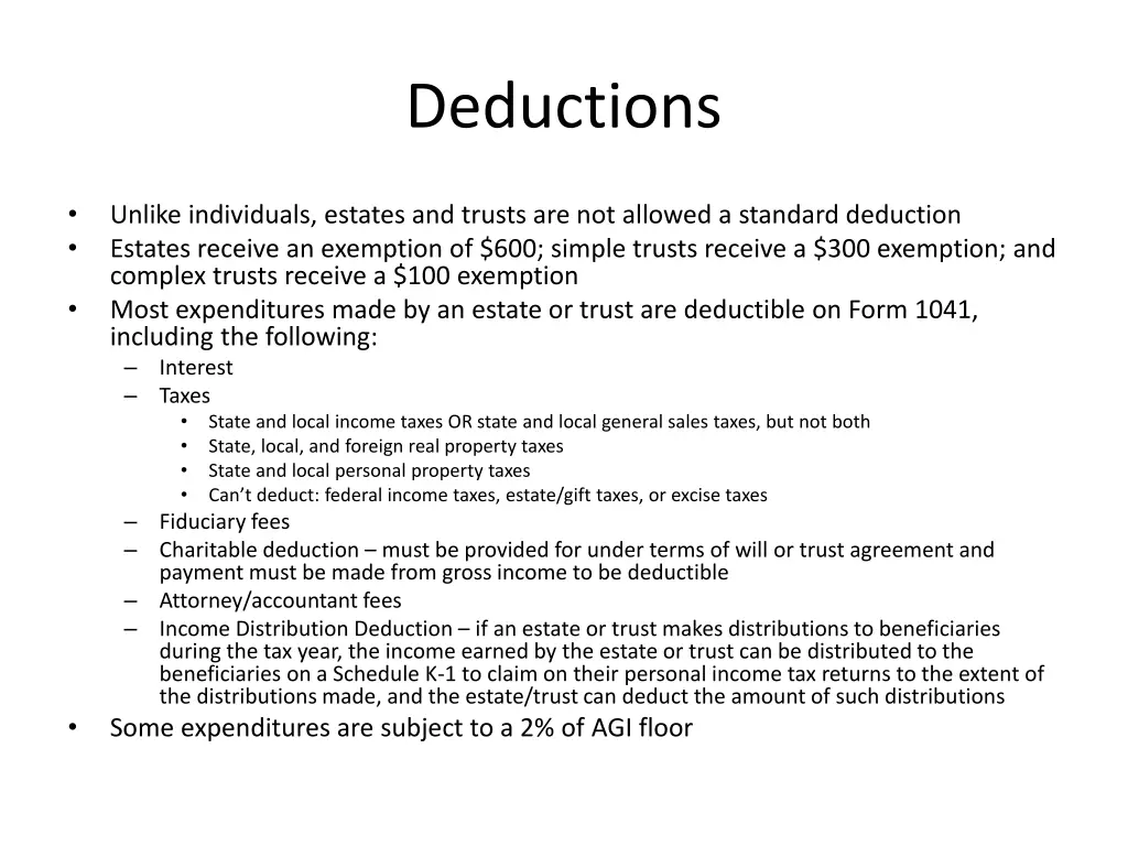 deductions