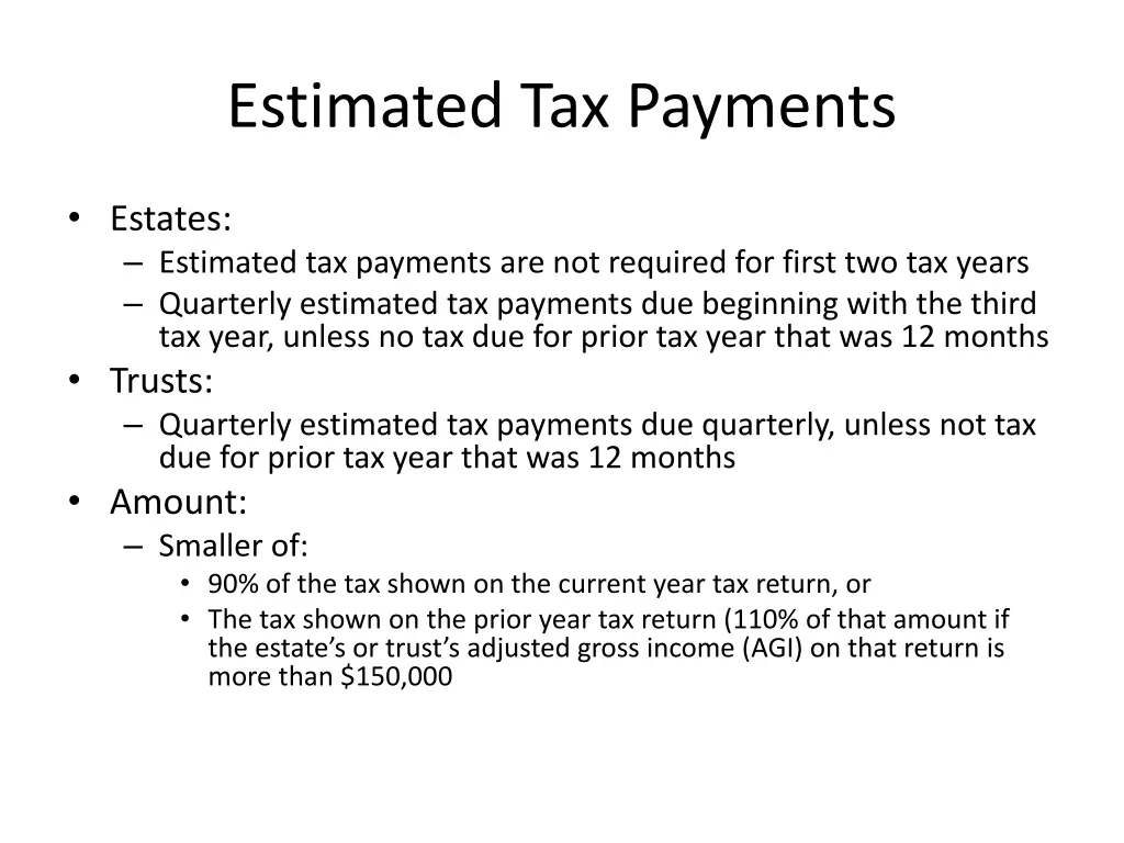 estimated tax payments