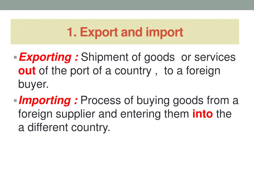 1 export and import