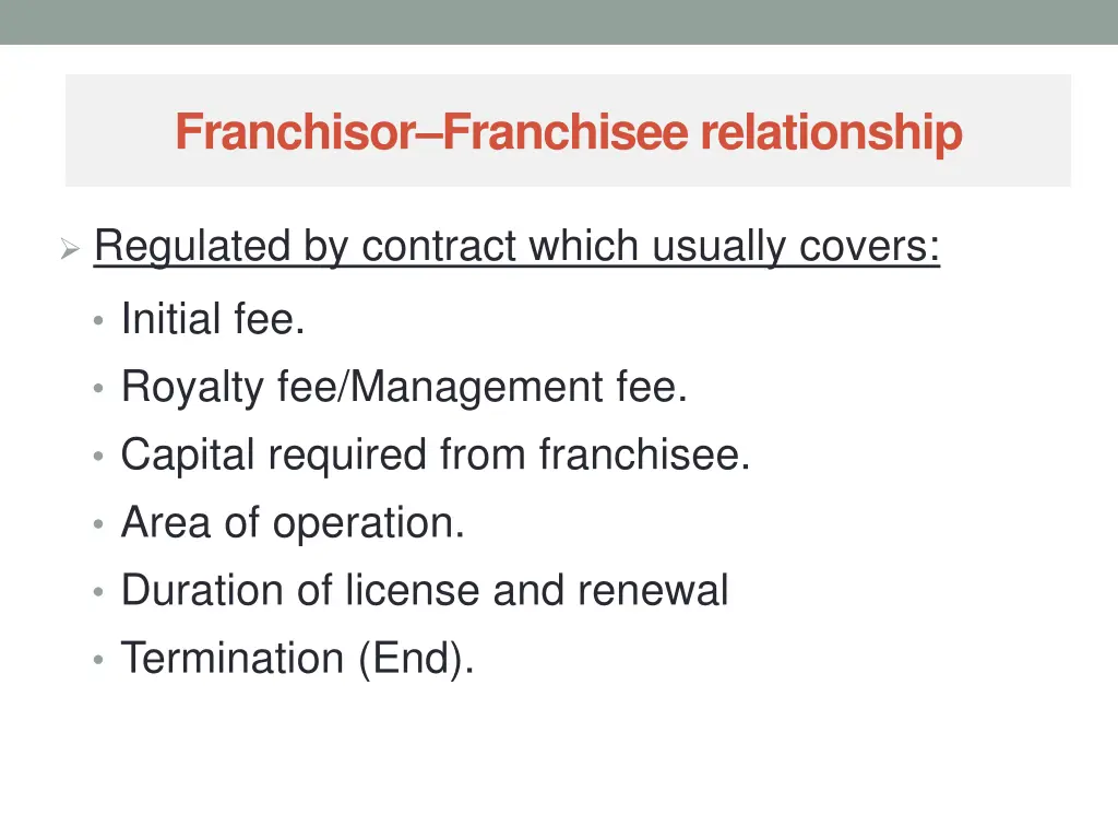 franchisor franchisee relationship