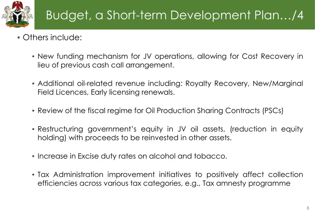 budget a short term development plan 4