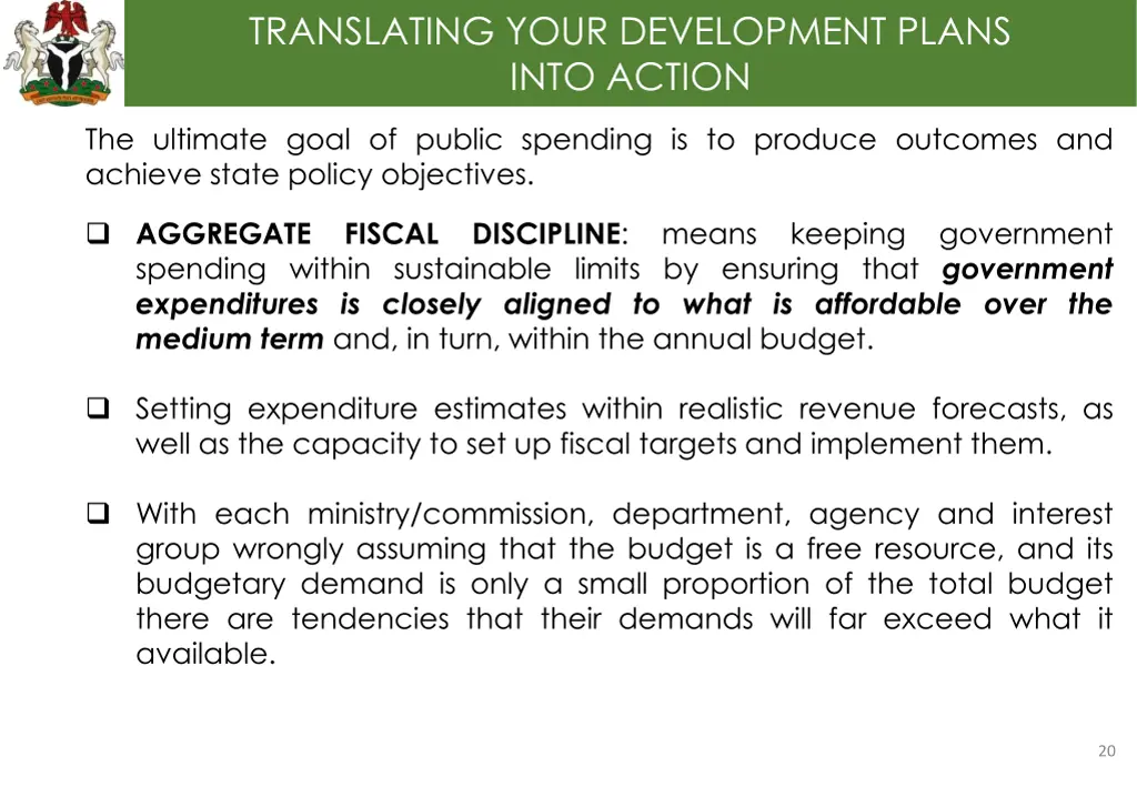 translating your development plans into action