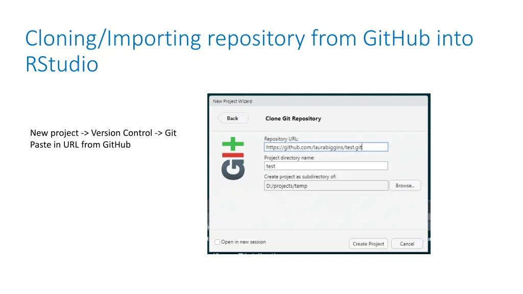 cloning importing repository from github into