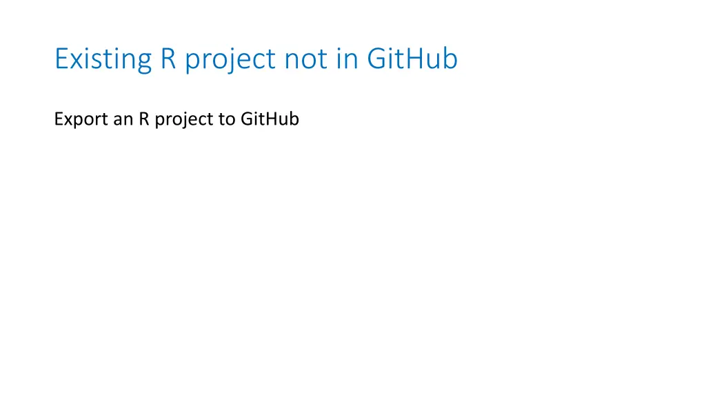 existing r project not in github