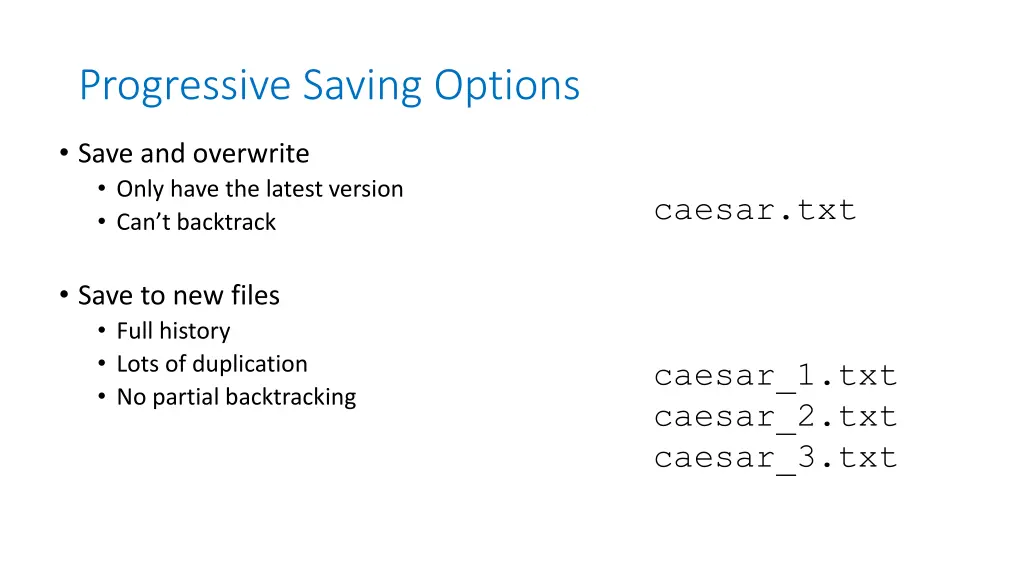 progressive saving options