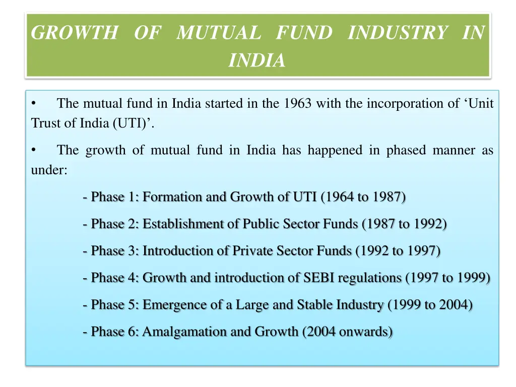 growth of mutual fund industry in india