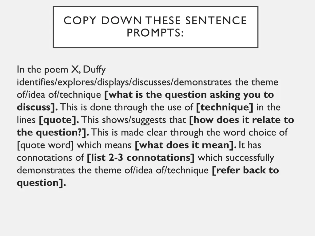 copy down these sentence prompts 1