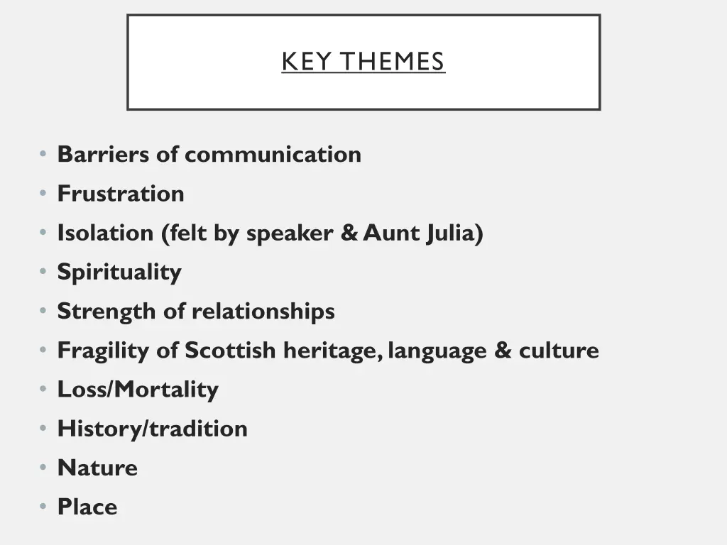 key themes