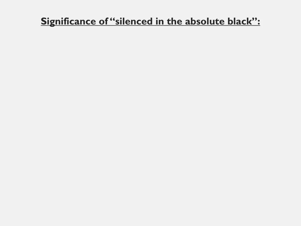 significance of silenced in the absolute black