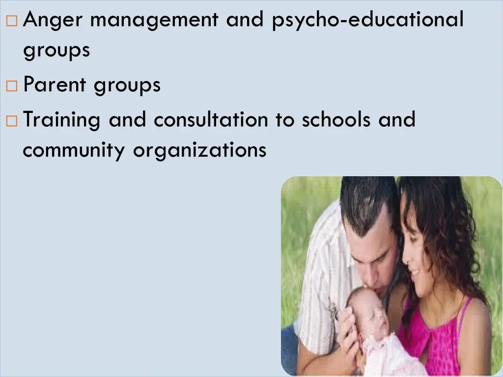 anger management and psycho educational groups