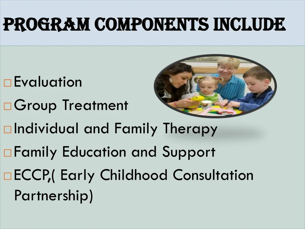 program components program components include