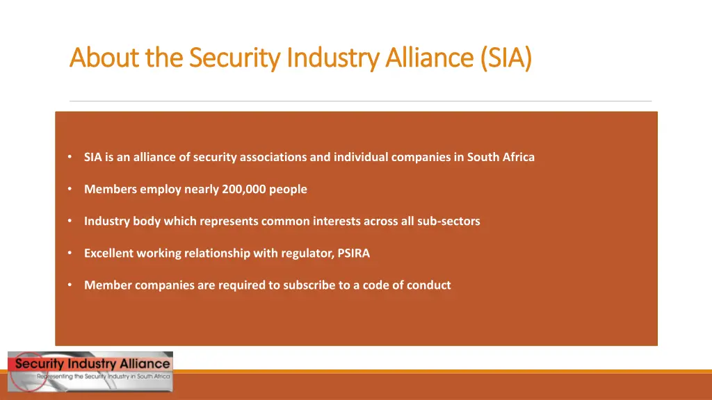 about the security industry alliance sia about