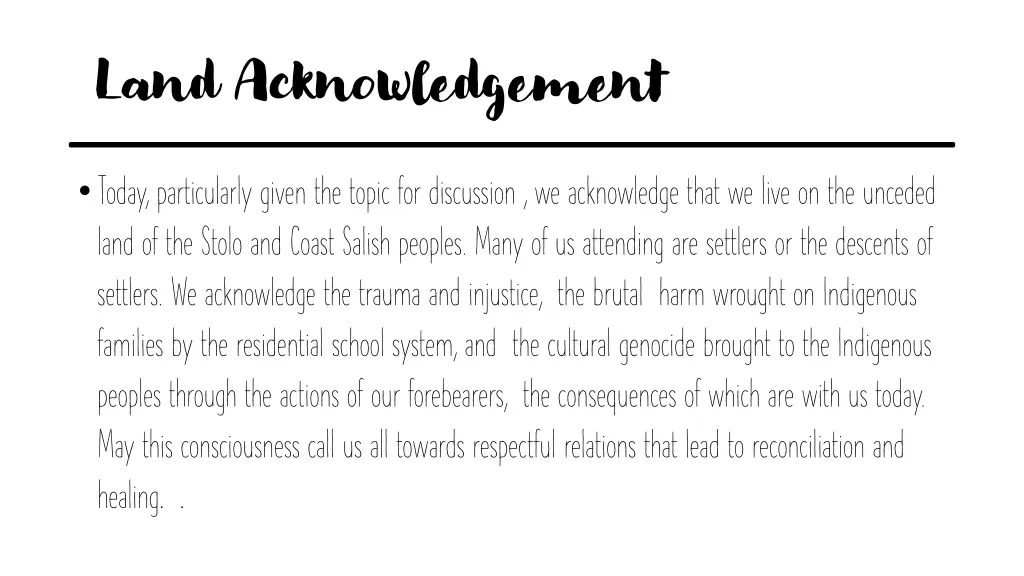 land acknowledgement