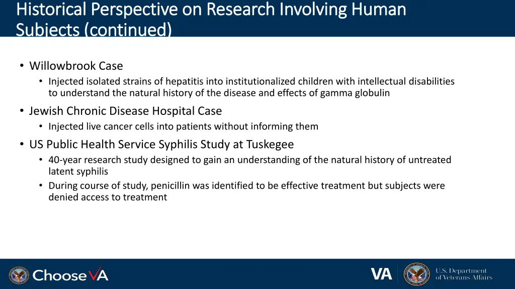 historical perspective on research involving 3