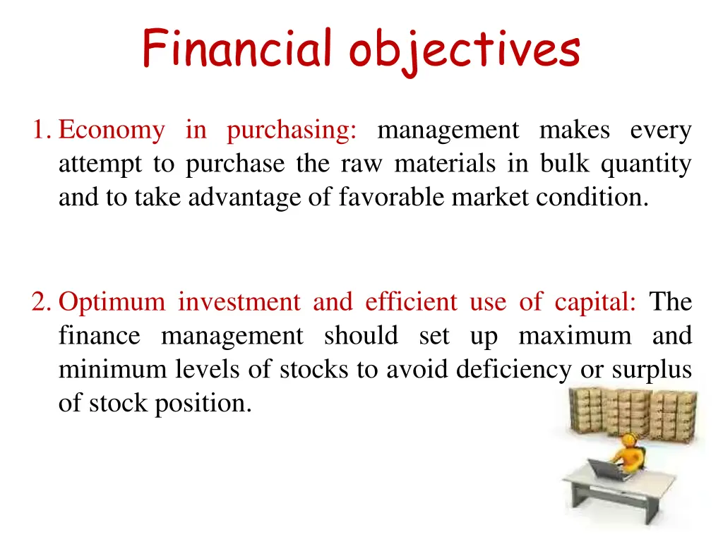 financial objectives