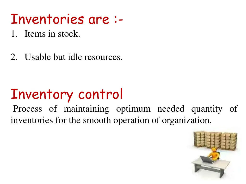 inventories are 1 items in stock