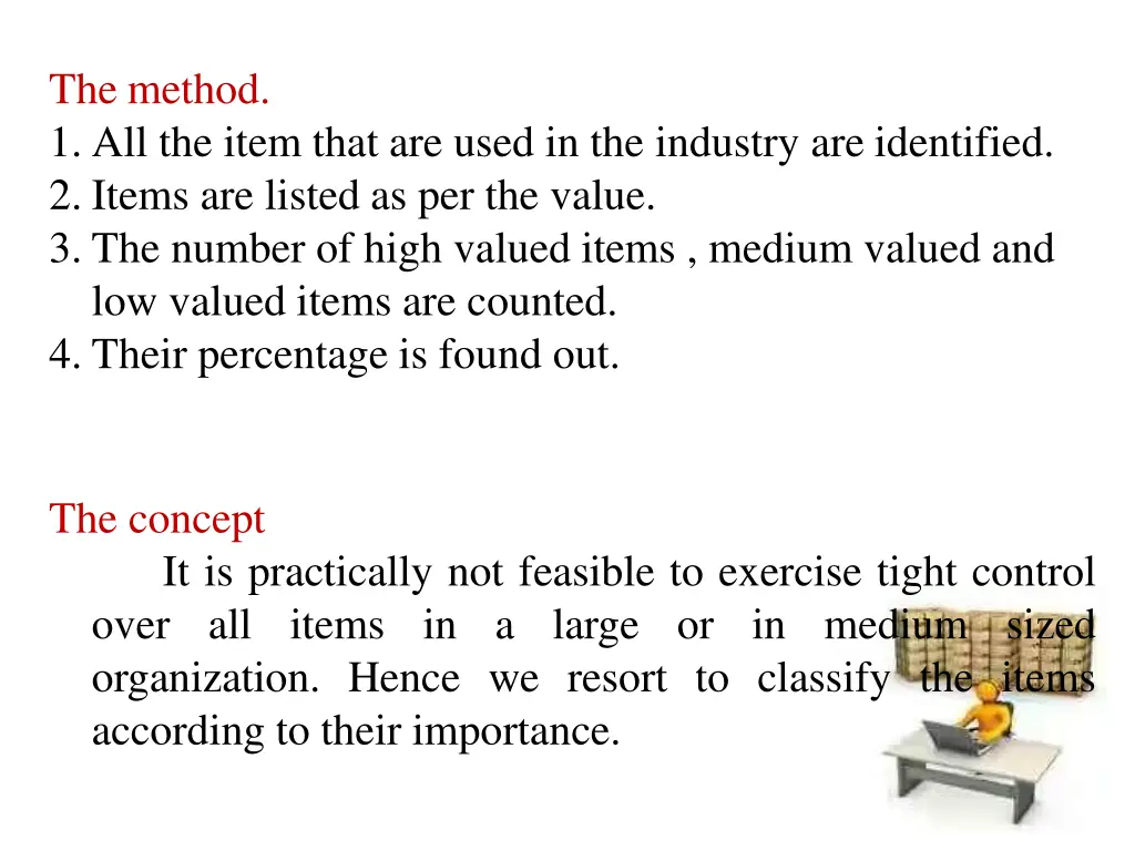 the method 1 all the item that are used