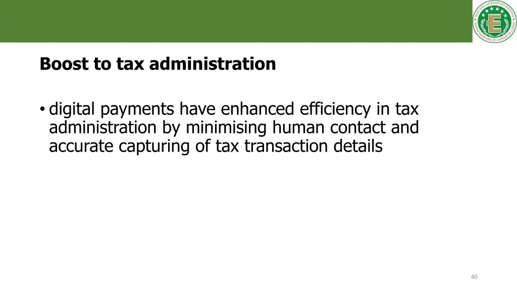 boost to tax administration