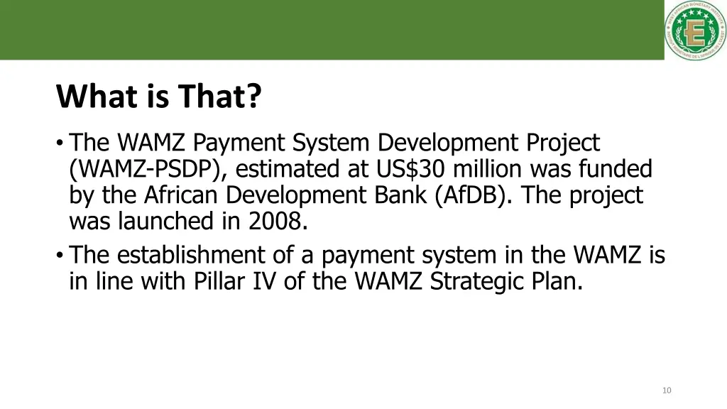 what is that the wamz payment system development