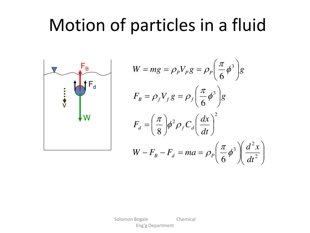 motion of particles in a fluid 1