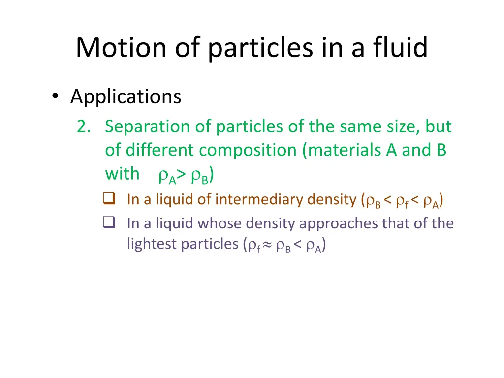 motion of particles in a fluid 11