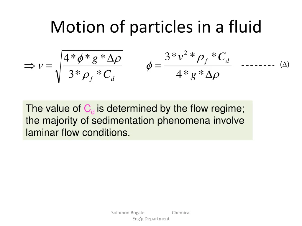 motion of particles in a fluid 3