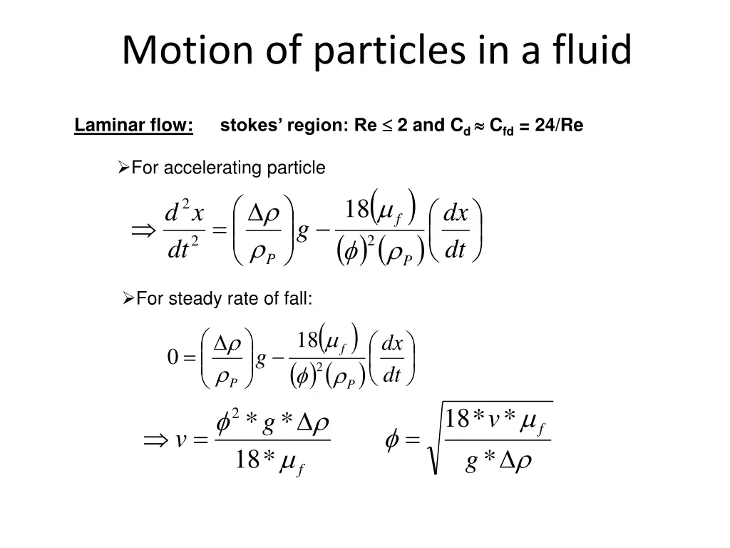 motion of particles in a fluid 4