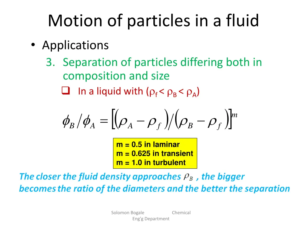 motion of particles in a fluid applications