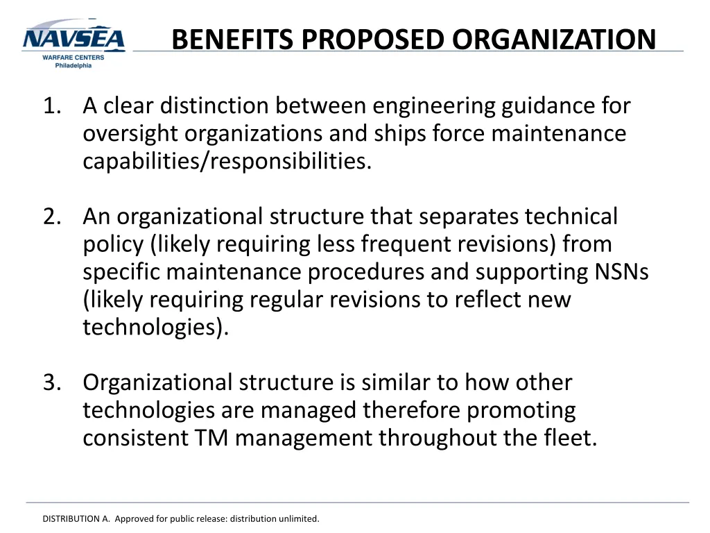 benefits proposed organization