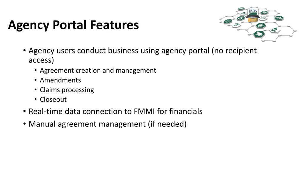 agency portal features