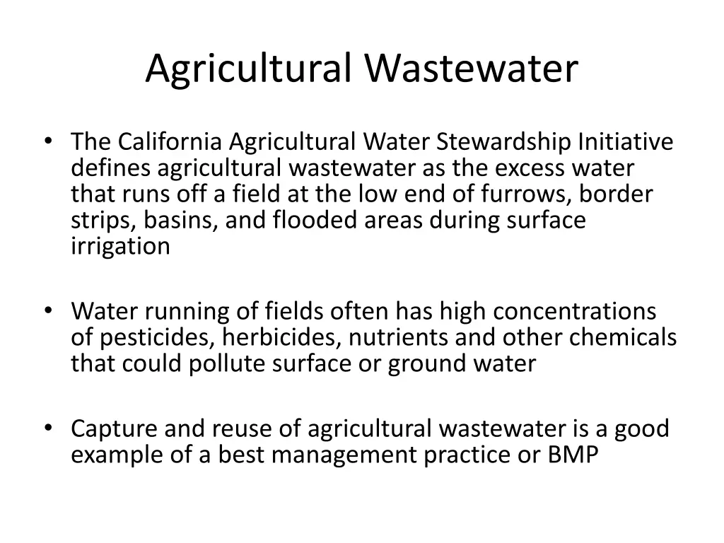 agricultural wastewater