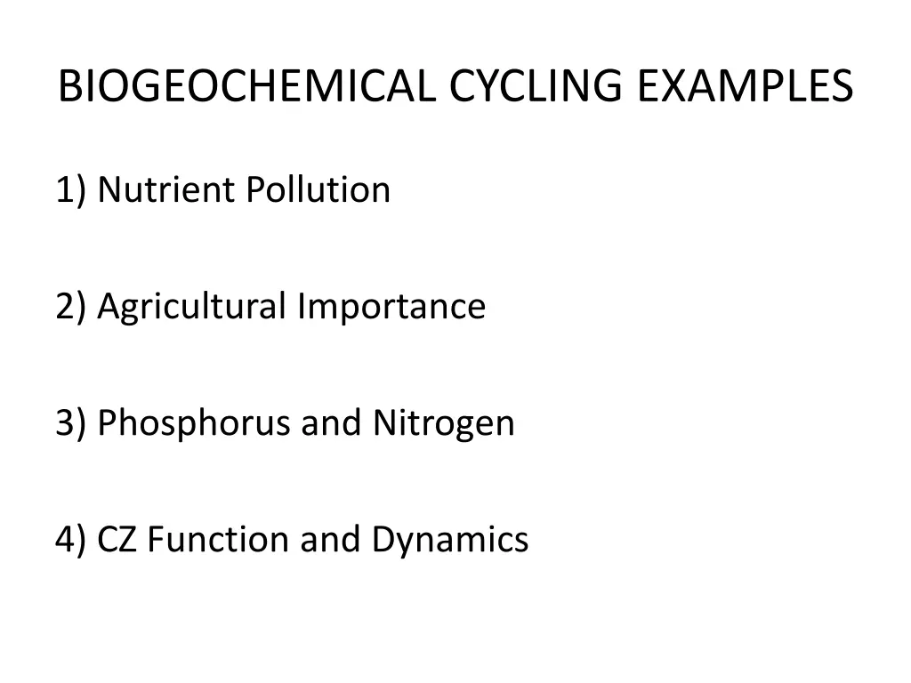 biogeochemical cycling examples 1