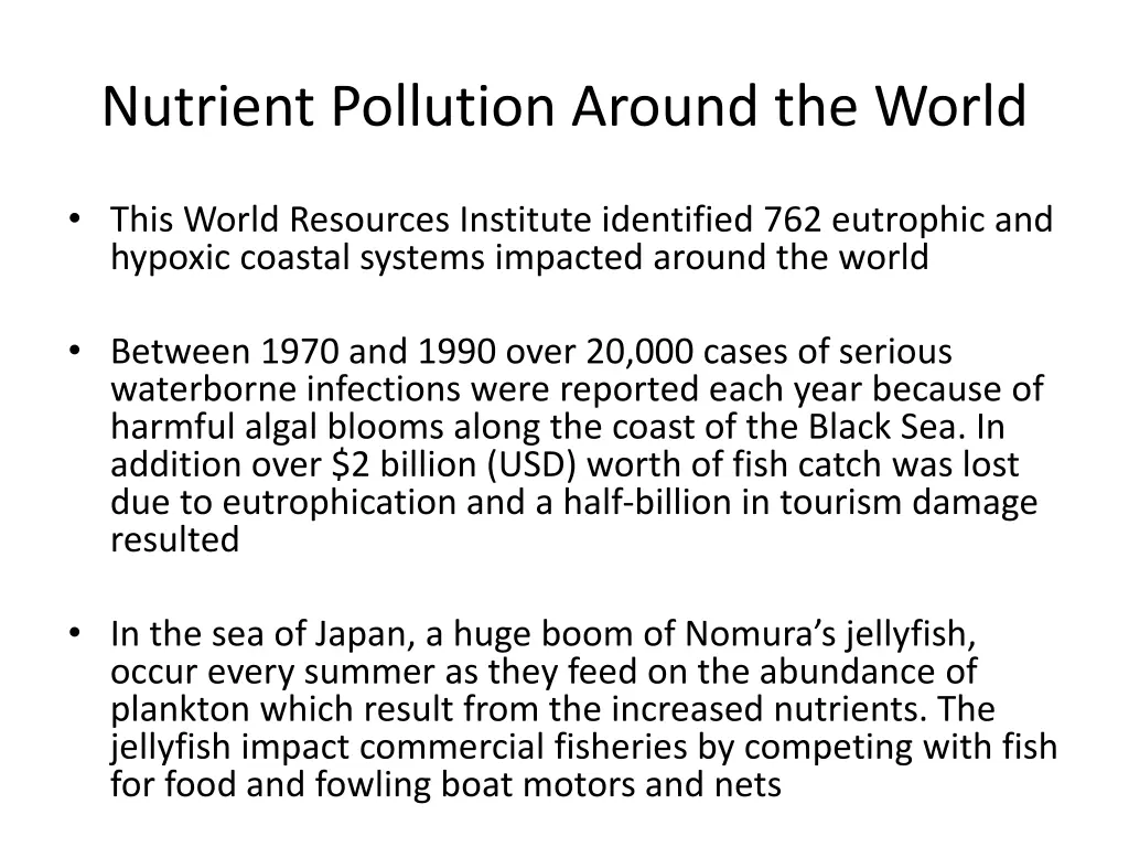 nutrient pollution around the world